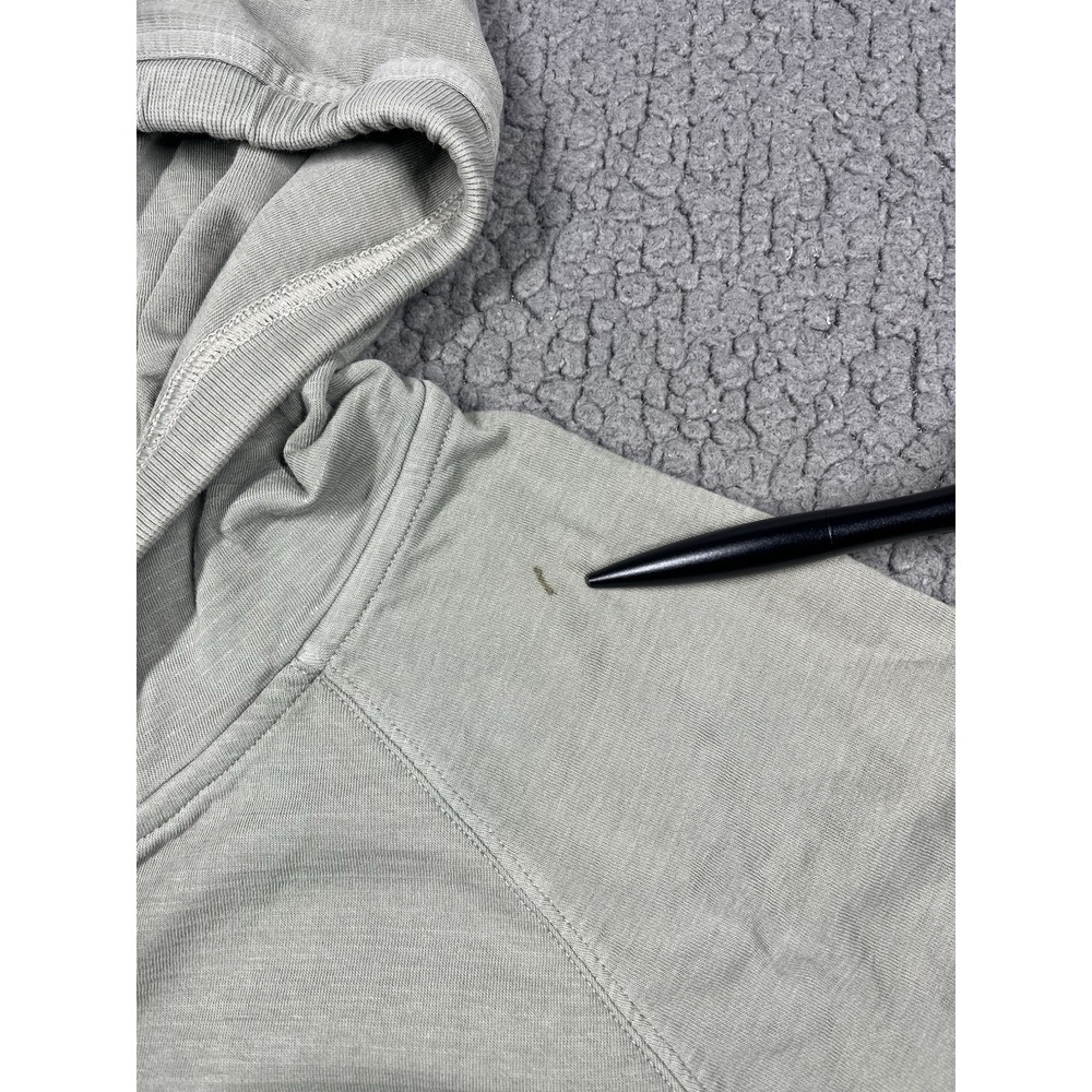 Athleta Womens Medium Green Full Zip Hoodie Cotton Blend Raglan Sleeve Jacket - Picture 3 of 10